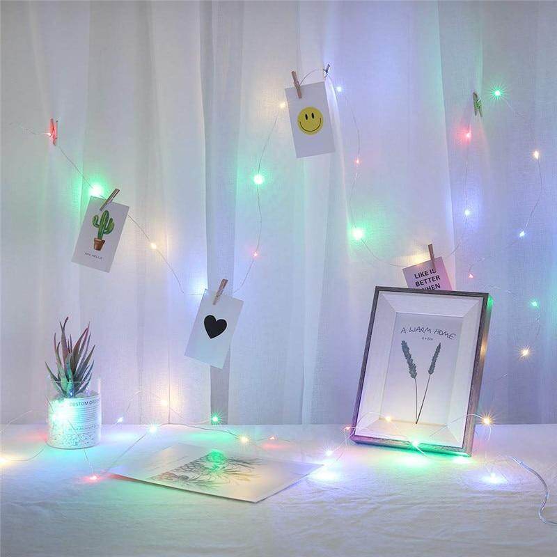 LED String Lights 2M/5M/10M Photo Clip  Fairy Lights Outdoor Battery Operated Garland Christmas Decoration Party Wedding Xmas