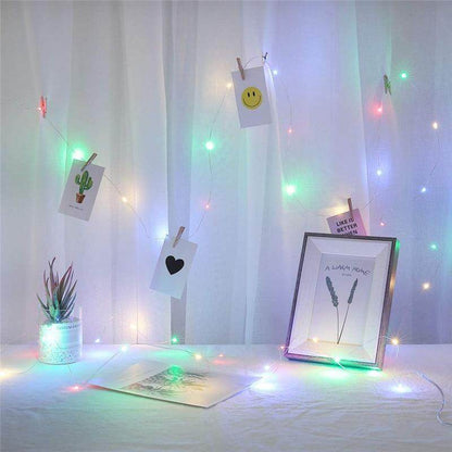 LED String Lights 2M/5M/10M Photo Clip  Fairy Lights Outdoor Battery Operated Garland Christmas Decoration Party Wedding Xmas