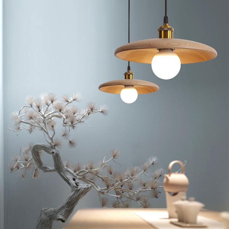 Nordic Solid Wood Lamp Restaurant Chandelier Single Head Art