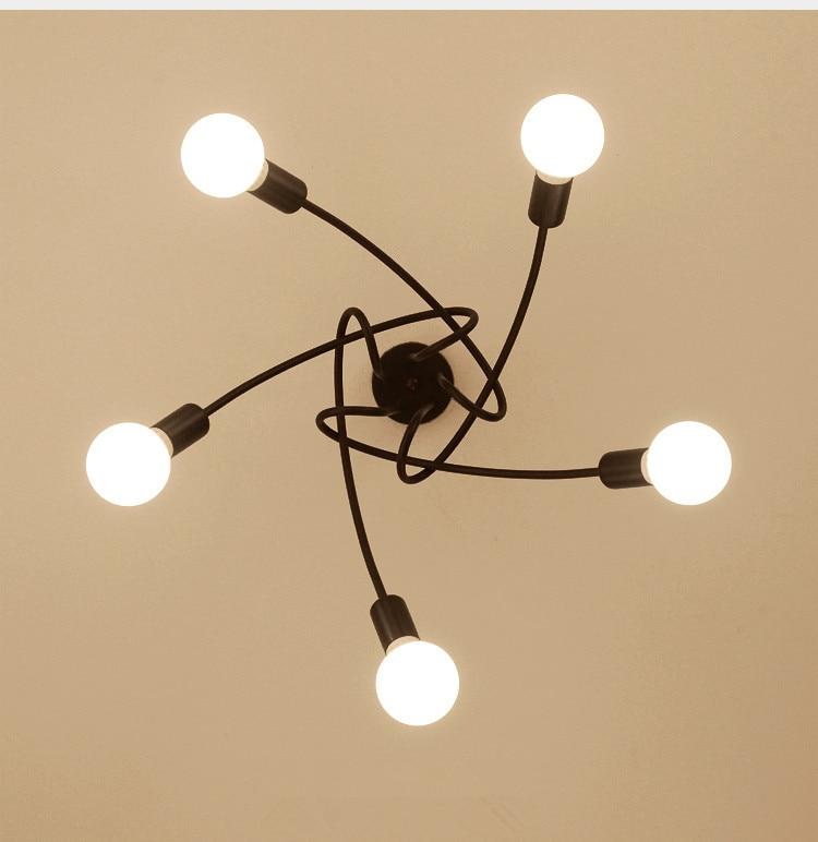 Hot Vintage Industrial Loft Chandelier Ceiling Lamp With 5 Lights (Black) Bulbs Not Included