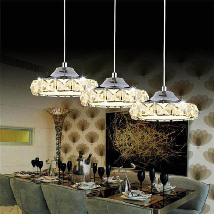 Home Dining Chandelier Single-headed Three-headed Round Rectangular Disc Crystal Small Chandelier