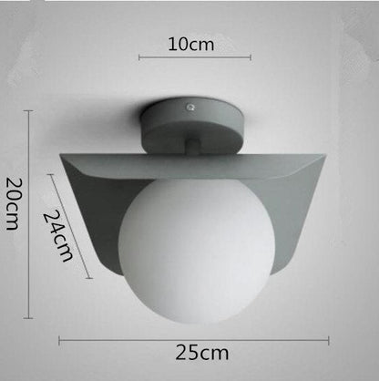 Creative Ceiling Lamp Contracted LED Glass Iron Indoor Light Decorate Lighting Restaurant  Modern Light Fixture