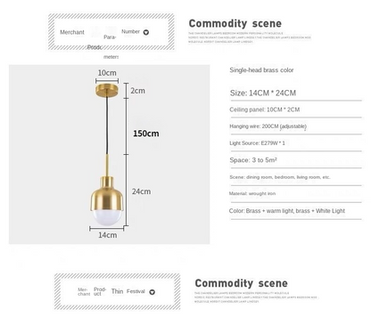 Modern Led Pendant Lights Fixture for Kitchen Dining Room Restaurant Hanging Lamps Luminaire Gold Simple Iron Droplight Lighting
