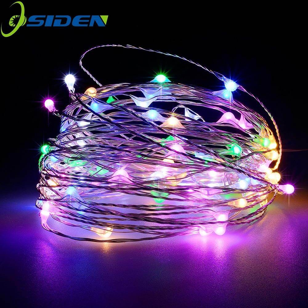 LED Strip 2-10m 20-100 Led Fairy Light String Outdoor Garland Christmas Wedding Party Decoration Battery Operated silver Copper