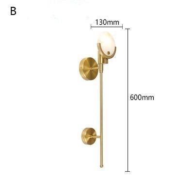 Nordic Dolomite Wall Lamp Bedroom Bedside Lamp Light Luxury Modern Creative Designer Living Room Long Copper Wall Lamp