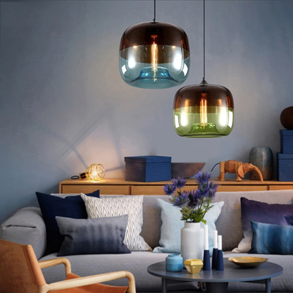 Modern Nordic Art Deco Colorful Hanging Glass Pendant Lamp Lights Fixtures E27 LED For Kitchen Restaurant Living Room Bedroom