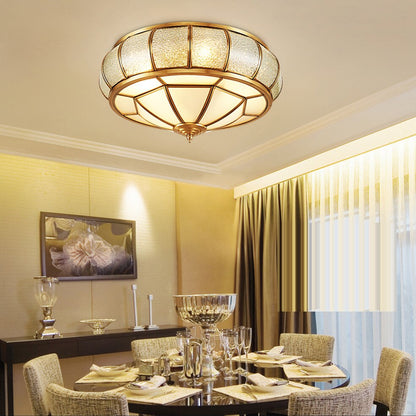Led E27 European Copper Glass Iron LED Lamp.LED Light.Ceiling Lights.LED Ceiling Light.Ceiling Lamp For Dinning Room Bedroom