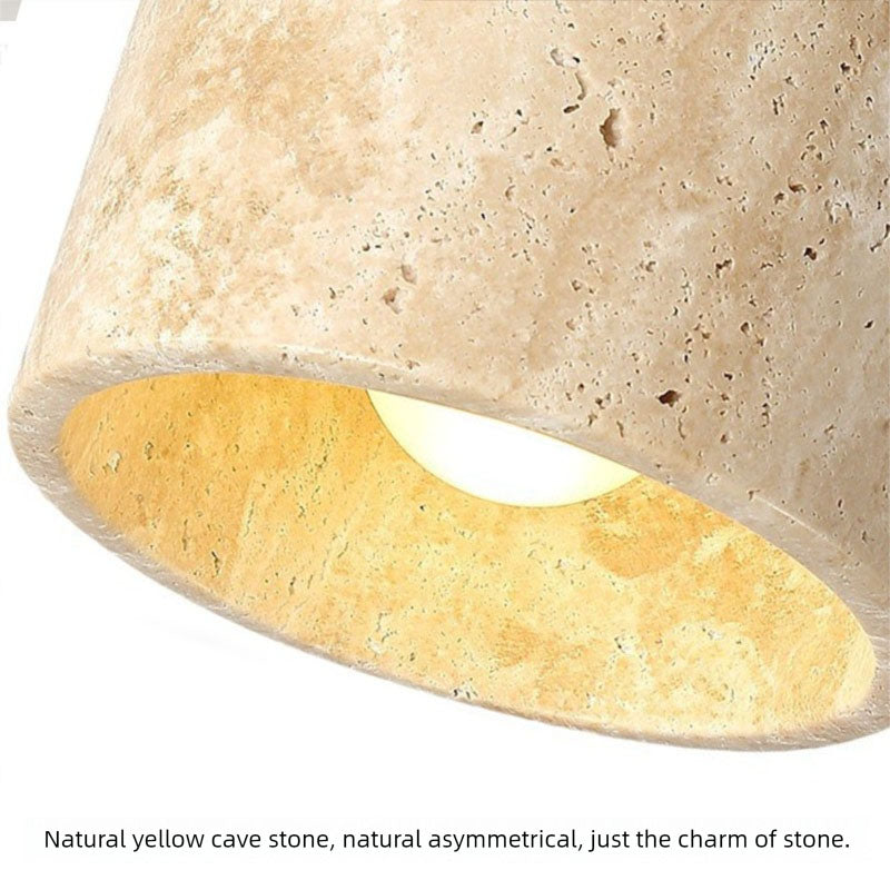Yellow Cave Stone Wabi-sabi Bedroom Bedside Wall Lamp Retro Homestay Study Rotatable Wall Lamp with Switch