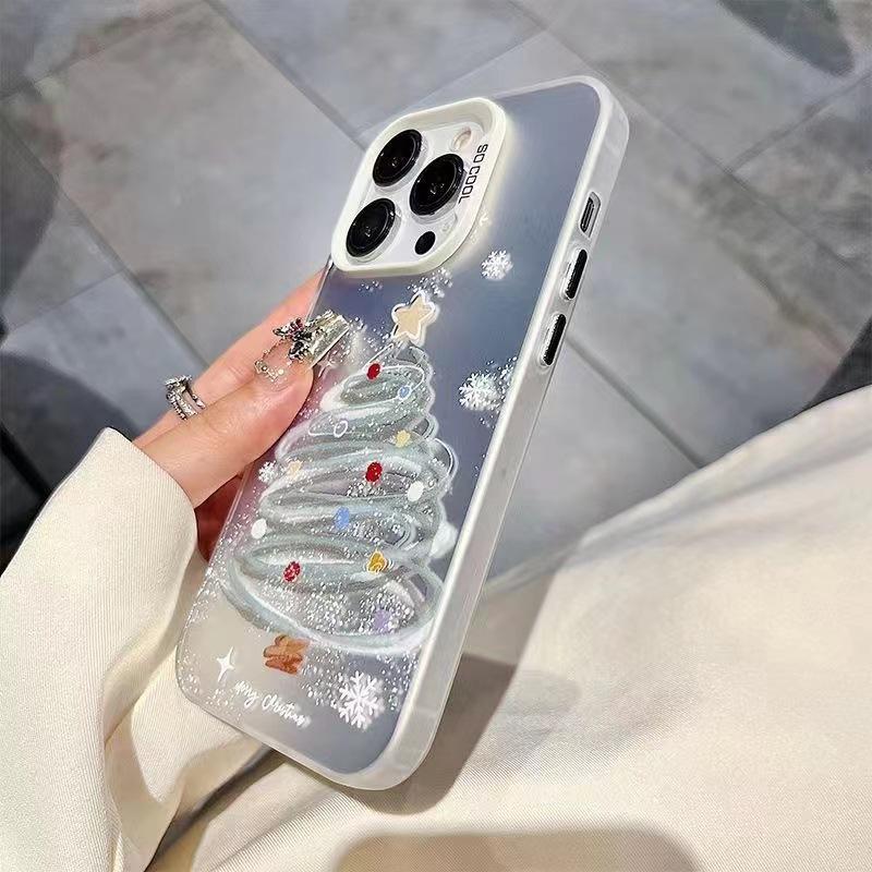 Christmas Tree Acrylic PhoneCase for IPhone 16 15Pro Max 11 12 13Mini 14Pro XS XR 7 8 Plus Shockproof Screen Protector Shell