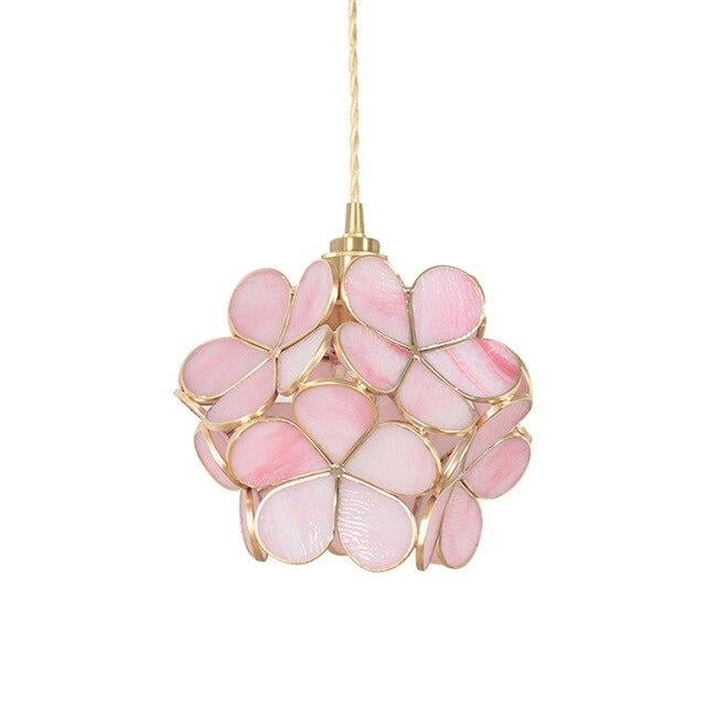 Glass Pendant Lamp Flower Lighting Japanese Loft LED Crystal Hanging Lights For Dining Room Bedroom Kitchen Art Deco Fixtures