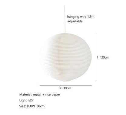 Wabi Sabi Wind Pendant Lights LED Akari Rice Paper Hanging Lamp for Living Dining Room Paper Handwoven Pendant Lamp