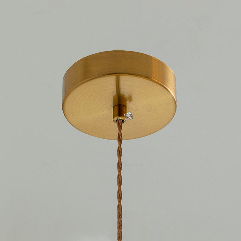 Modern Simple Cream Style Retro Brass Bedroom Bedside Lamp Dining Room Transparent Ceramic Chandelier