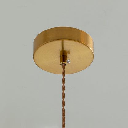 Modern Simple Cream Style Retro Brass Bedroom Bedside Lamp Dining Room Transparent Ceramic Chandelier