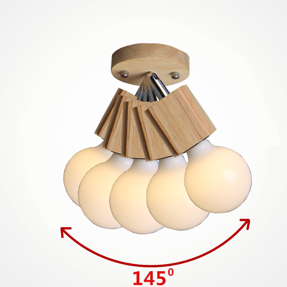 Modern LED Wooden Ceiling Light Novelty E26/27 Kitchen Bedroom Porch Dining Room Balcony Decoration Light Fixture