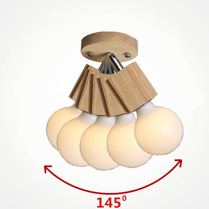 Modern LED Wooden Ceiling Light Novelty E26/27 Kitchen Bedroom Porch Dining Room Balcony Decoration Light Fixture