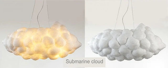 Creative White Cloud Pendant Lamp Silk Cotton E27 LED Stairwell Pendant Lights For Coffee Shop Children Kids