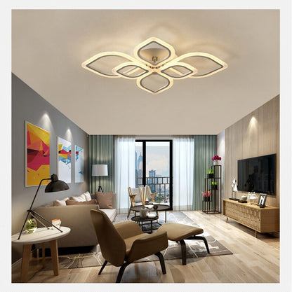 LED Ceiling Light Lustre For Living Room Kitchen Bedroom Dining Room Ring Chandelier Light Fixture Remote Control APP Dec
