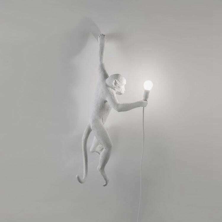 Modern Black Monkey Lamp Hemp Rope Pendant Lights American Country Resin Loft Industrial Hanging Luminaire Home Decor