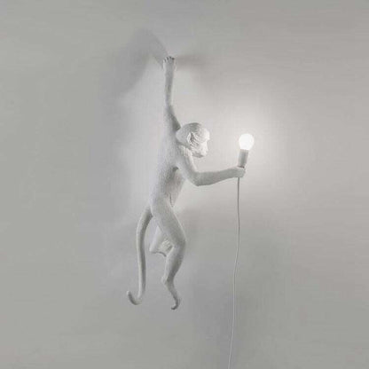 Modern Black Monkey Lamp Hemp Rope Pendant Lights American Country Resin Loft Industrial Hanging Luminaire Home Decor