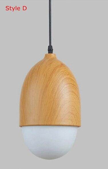 Imitation Wood Nut Pendant Lamp Industrial Retro Kitchen Shade Light for Dining Room Restaurant Island Decoration