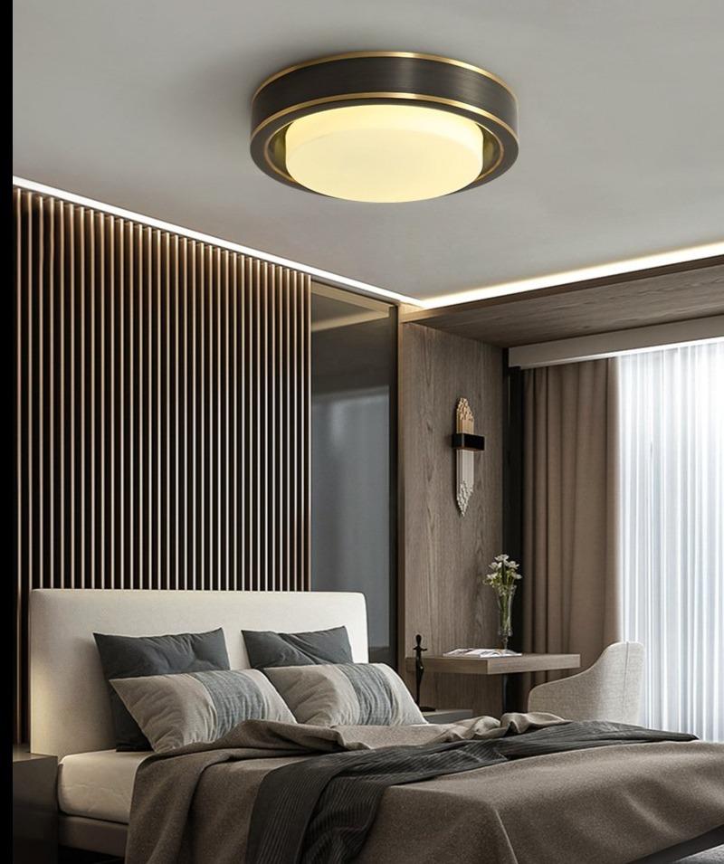 Simple Modern Room Living Room Black Copper Ceiling Lamp