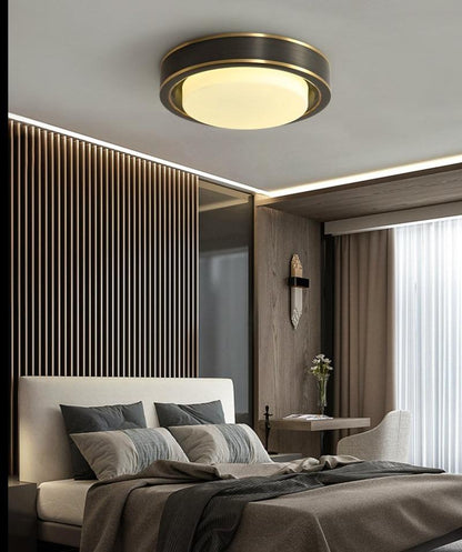 Simple Modern Room Living Room Black Copper Ceiling Lamp