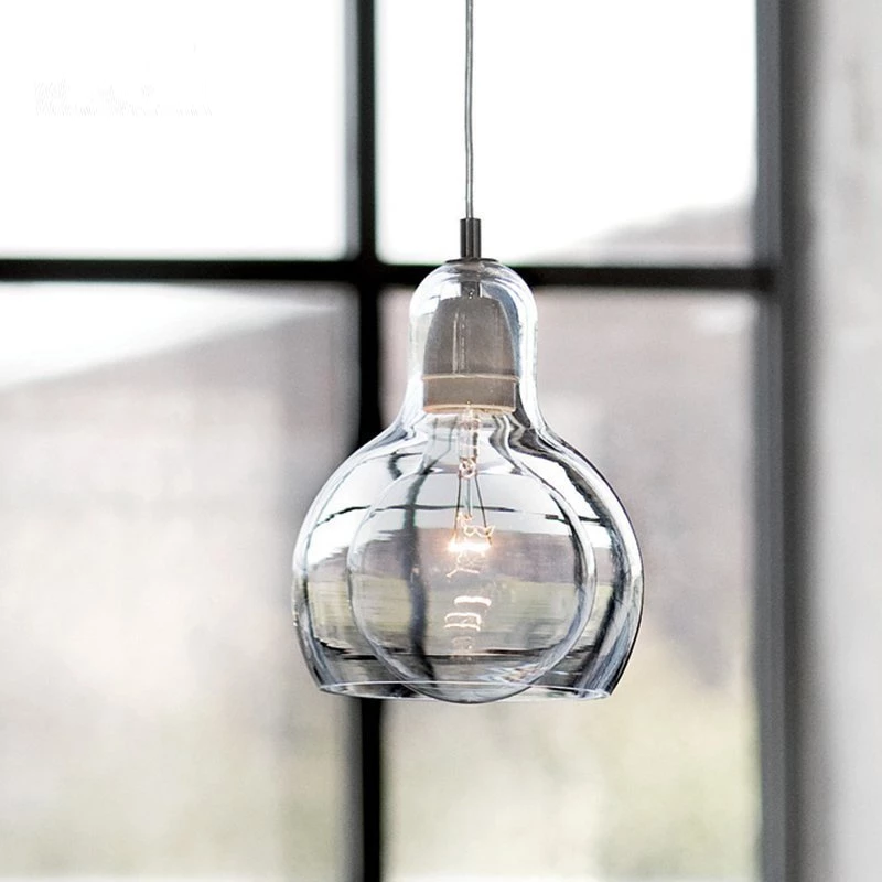 Modern Loft Cord Pendant Lights Clear Glass Lampshade Celling Lights With E27 Retro Edison Bulb Indoor Lighting Home Decor