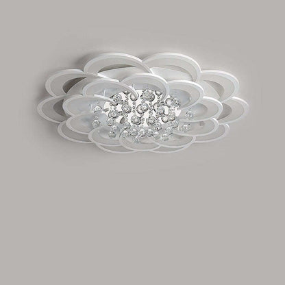 White Modern LED Ceiling Lights Fixture With Remote For Living Dining Room Home Bedroom Plafon Lamp Crystal Lighting Lustre