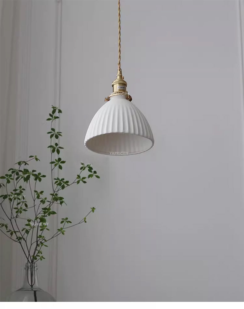 Scandinavian Ceramic Hanging Lamp with Switch E27 Socket North Minimalist Brass Led Pendant Lights