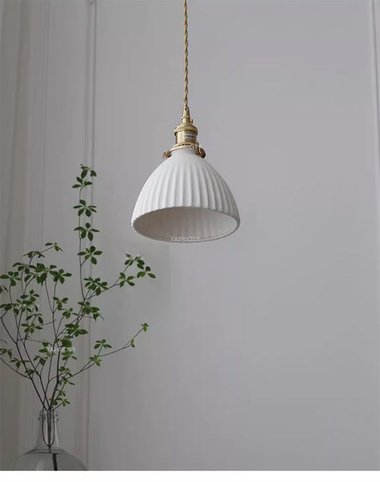 Scandinavian Ceramic Hanging Lamp with Switch E27 Socket North Minimalist Brass Led Pendant Lights