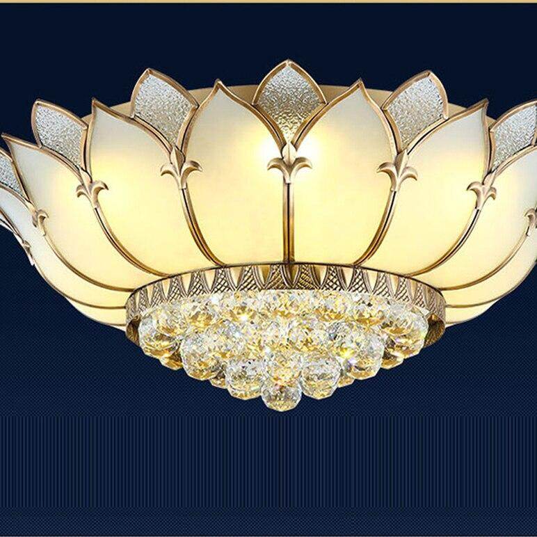 Led E27 European Copper Glass Half Hanging LED Lamp.LED Light.Pendant Lights.LED Pendant Light.Pendant Lamp For Foyer Bedroom