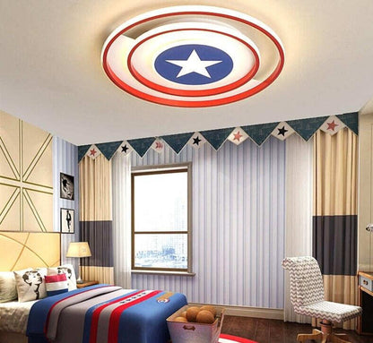 New Modern Red/Blue Stars Led Ceiling Lights Lamp For Child Bedroom Study Room Babyroom Remote Control Cartoon Designer Lamparas