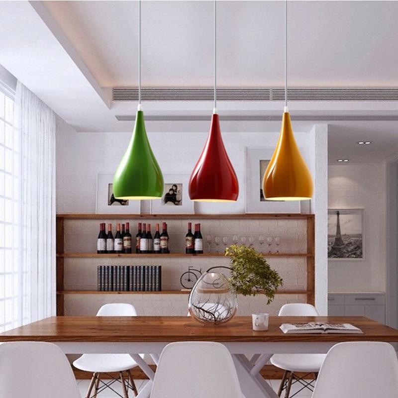 Kitchen Modern Simple Led Pendant Light For Dining Room Restaurant Lamp Aluminum Hanging Room Lamp Renovation Fixture Lampshade