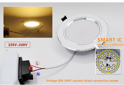 Led Downlight 3W 5W 7W 9W 12W 15W 18W LED Ceiling bathroom Lamps living room light Home Indoor Lighting free shipping