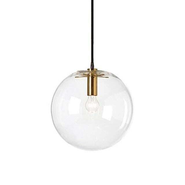 Nordic Modern Minimalist Glass Ball Pendant Lamp Single-head Restaurant Bar Pendant Light E27
