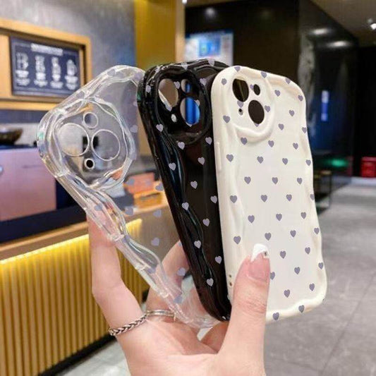 The Screen Is Filled with Purple Hearts for IPhone 16 15 14 13 12 11 8 7 Pro Max X XR Xsmax Shockproof Phone Cover Shockproof Protective Cover