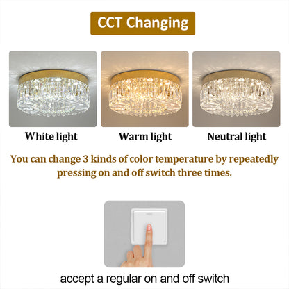 Crystal Ceiling Lamp Living Room Gold Luxury Modern Chandeliers Decoration Led Ceiling Lights Lighting Fixture Diameter 40 50cm