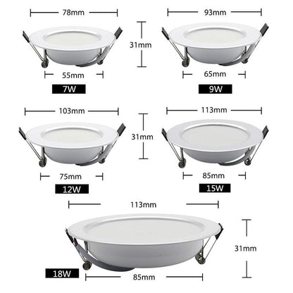 10PCS/lot Waterproof LED Downlight spot led Lamp 18W 15W 12W 9W 7W downlight Round Recessed Spot Light