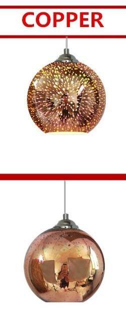 LuKLoy LED Pendant Lights Mirror Glass Ball Firework Lampshade Pendant Lamp for Loft Restaurant Bar Dining Room Kitchen Island