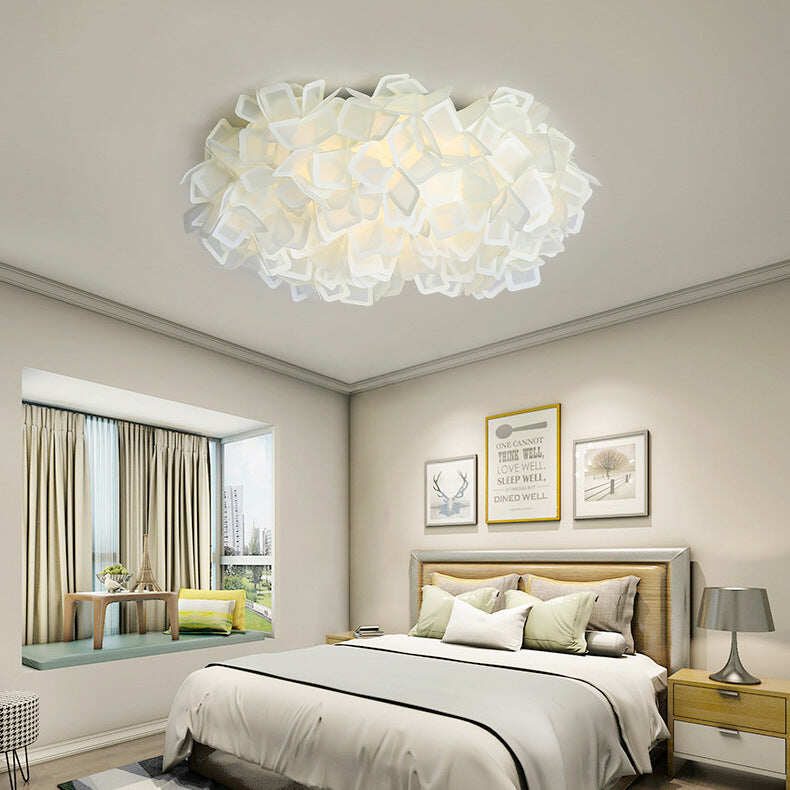 Simple Modern Ceiling Lamp with Living Room Warm and Romantic Flower Shaped Ceiling Lamp