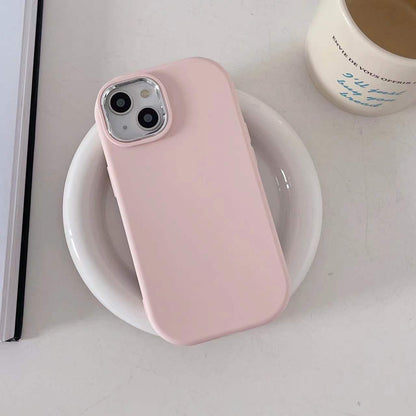 Ellipse Plating Lens Frame Solid Color Phone Case For iPhone 17 16 Pro Max 15 14 Plus 13 12 11 Shockproof Silicone Back Cover
