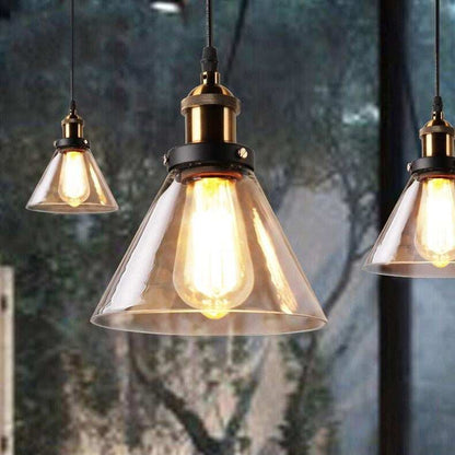Vintage Glass Pendant Lights Loft Hang Lamp Smoky Grey Hanging Light