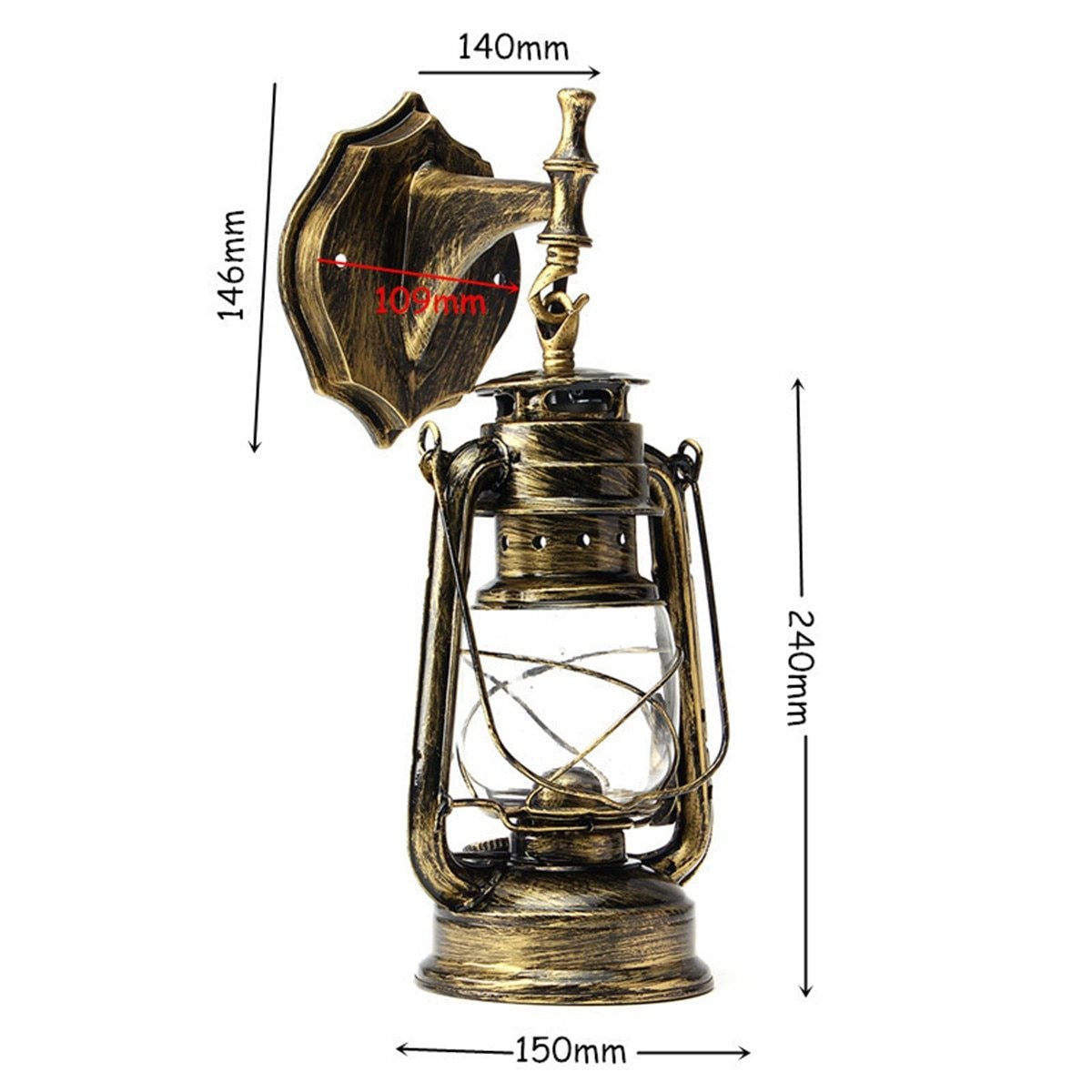 E27 Retro Classic Kerosene Lamp Wall Light Sconce Holder Portable Lights Adornment Bar Club Coffee Shop Restaurant Home Decor