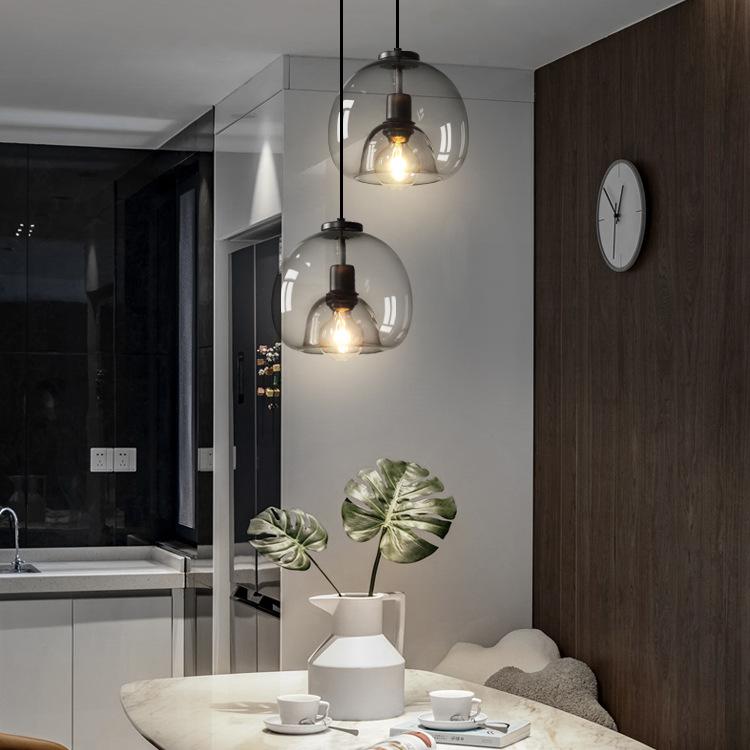 Nordic Glass Chandeliers Three-headed Combination Lamps
