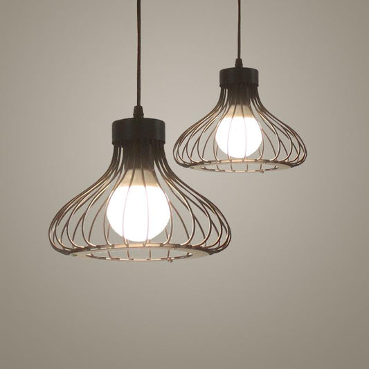 Retro Iron Chandelier Restaurant Bar Chandelier Creative Black Iron Wire Chandelier