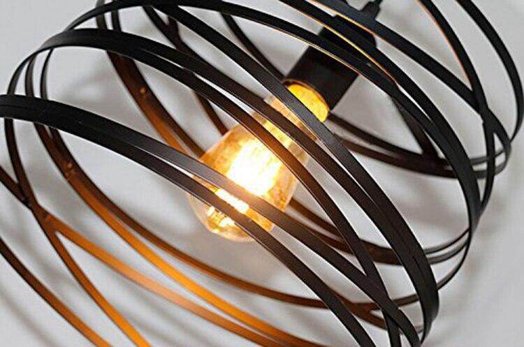 Iron Spiral Pendant Light Black / White Spring  Kitchen Island Suspension Lamp Dining Room Chandeliers Lighting Fixture