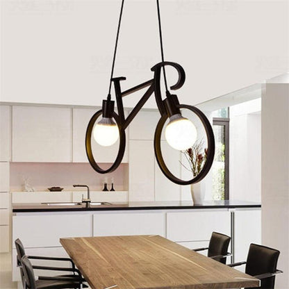 Retro Pendant Light Creative Iron Bicycle Pendant Lamp Living Room Simple Restaurant Bar Industrial Kitchen Hanging Lamps
