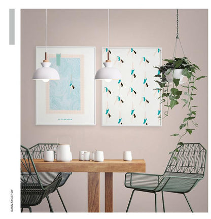 Fashion Indoor lighting pendant lights Wood and aluminum lamp restaurant bar coffee dining room LED hanging light fixture