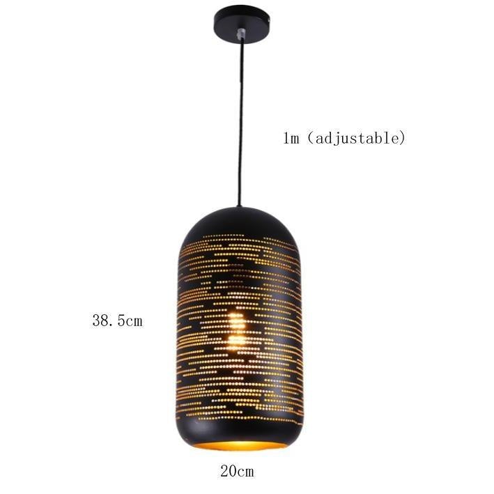 Vintage Pendant Light Nordic Porous Loft Iron Etching Lampshade