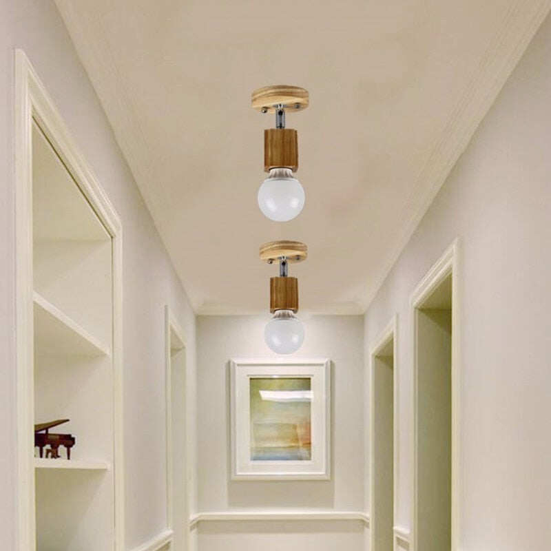 Modern Ceiling Lamp  LED Indoor Light Oka Wood Pendant The Restaurant Shops Bar Corridor Light  Fixture